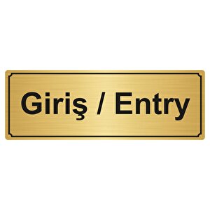Gi̇ri̇ş/entry Yönlendi̇rme Levhasi 5cmx20cm Altin Renk Metal