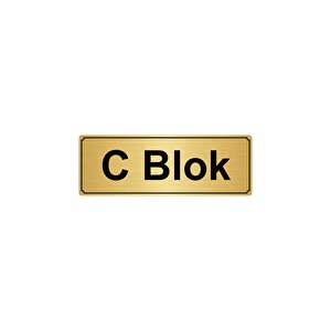 C Blok Yönlendi̇rme Levhasi 10cmx20cm Altin Renk Metal