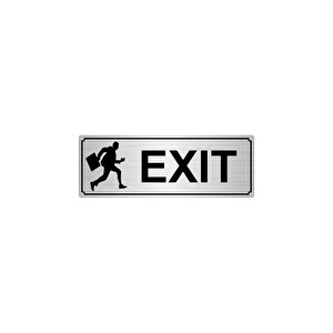 Exit Sağa Yönlendi̇rme Levhasi 10cmx20cm Gümüş Renk Metal