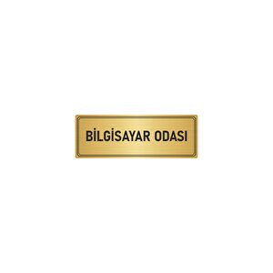 Metal Yönlendirme Levhası, Departman Kapı İsimliği Bilgisayar Odası 7x20 Cm Altın Renk