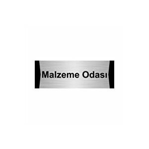 Malzeme Odası 5x20cm Gümüş Renk Metal Yönlendirme Levhası
