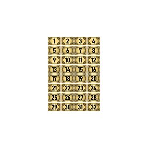 Metal Kapı Masa Dolap Numara Levhası 5x7cm Altın Renk 32 Adet (1…32)