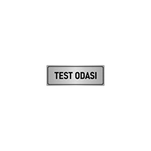 Metal Yönlendirme Levhası, Departman Kapı İsimliği Test Odası 10x20 Cm Gümüş Renk
