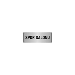 Metal Yönlendirme Levhası, Departman Kapı İsimliği Spor Salonu 7x20 Cm Gümüş Renk