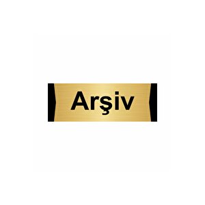 Arşiv 10x20cm Altın Renk Metal Yönlendirme Levhası