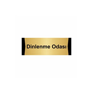 Dinlenme Odası 7x20cm Altın Renk Metal Yönlendirme Levhası