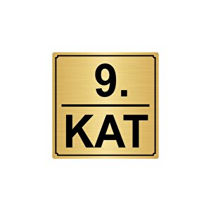 9.kat 15cmx15cm Metal Yönlendi̇rme Levhasi Altin Renk Metal