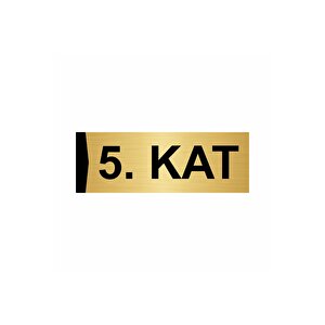 5.kat  10x20cm Altın Renk Metal Yönlendirme Levhası