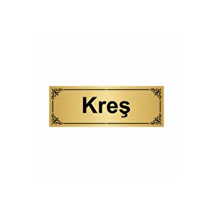 Kreş 7x20cm Altın Renk Metal Yönlendirme Levhası