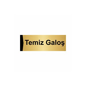 Temiz Galoş  10x20cm Altın Renk Metal Yönlendirme Levhası