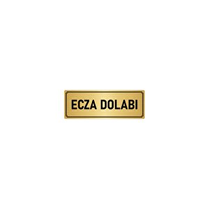 Metal Yönlendirme Levhası, Departman Kapı İsimliği Ecza Dolabı 7x20 Cm Altın Renk
