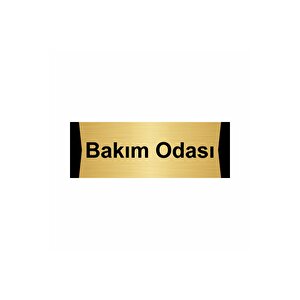 Bakım Odası 5x20cm Altın Renk Metal Yönlendirme Levhası