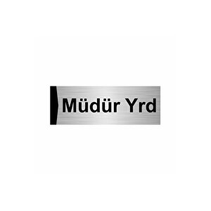 Müdür Yrd 5x20cm Gümüş Renk Metal Yönlendirme Levhası