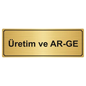 Üreti̇m Ve Ar-ge Yönlendi̇rme Levhasi 7cmx20cm Altin Renk Metal