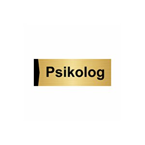 Psikolog 10x20cm Altın Renk Metal Yönlendirme Levhası