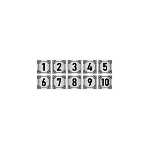 Metal Kapı Masa Dolap Numara Levhası 4x4cm Gümüş Renk 10 Adet (1…10)