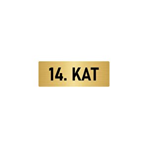 Metal Yönlendirme Levhası, Departman Kapı İsimliği 14. Kat 5x20 Cm Altın Renk