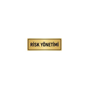 Metal Yönlendirme Levhası, Departman Kapı İsimliği Risk Yönetimi 10x20 Cm Altın Renk