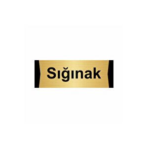 Sığınak 7x20cm Altın Renk Metal Yönlendirme Levhası