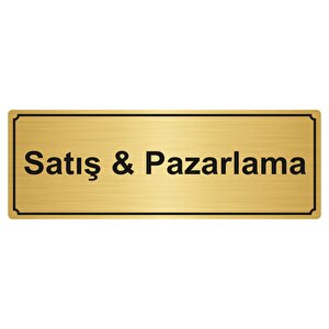 Satiş Ve Pazarlama Yönlendi̇rme Levhasi 5cmx20cm Altin Renk Metal