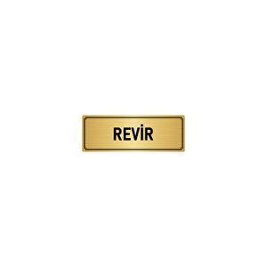 Metal Yönlendirme Levhası, Departman Kapı İsimliği Revir 5x20 Cm Altın Renk