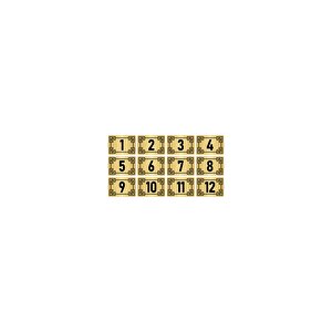 Metal Kapı Masa Dolap Numara Levhası 5x7cm Altın Renk 12 Adet (1…12)