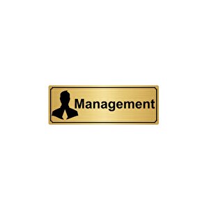 Management Yönlendi̇rme Levhasi 7cmx20cm Altin Renk Metal