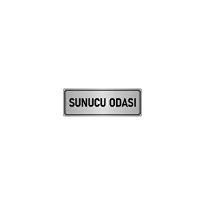 Metal Yönlendirme Levhası, Departman Kapı İsimliği Sunucu Odası 5x20 Cm Gümüş Renk