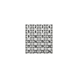Metal Kapı Masa Dolap Numara Levhası 7x10cm Gümüş Renk 24 Adet (1…24)