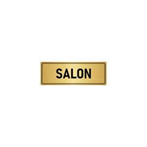 Metal Yönlendirme Levhası, Departman Kapı İsimliği Salon 7x20 Cm Altın Renk