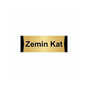 Zemin Kat 10x20cm Altın Renk Metal Yönlendirme Levhası