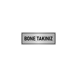 Metal Yönlendirme Levhası, Departman Kapı İsimliği Bone Takınız 10x20 Cm Gümüş Renk