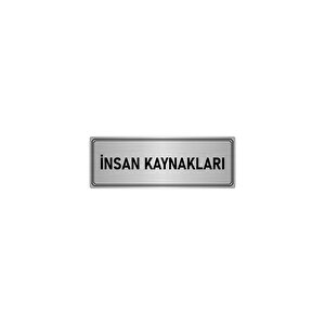 Metal Yönlendirme Levhası, Departman Kapı İsimliği İnsan Kaynakları 5x20 Cm Gümüş Renk