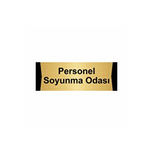 Personel Soyunma Odası 7x20cm Altın Renk Metal Yönlendirme Levhası
