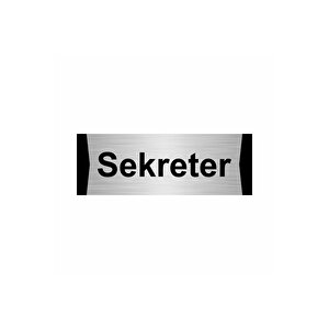 Sekreter 10x20cm Gümüş Renk Metal Yönlendirme Levhası