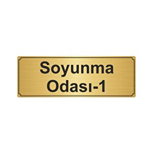 Soyunma Odasi-1yönlendi̇rme Levhasi 5cmx20cm Altin Renk Metal