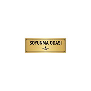 Metal Yönlendirme Levhası, Departman Kapı İsimliği Soyunma Odası 4 10x20 Cm Altın Renk
