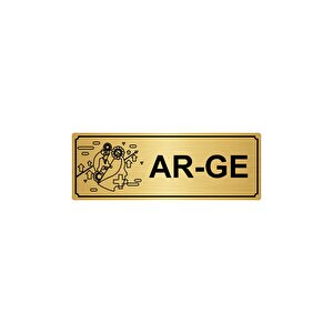 Ar-ge Yönlendi̇rme Levhasi 10cmx20cm Altin Renk Metal