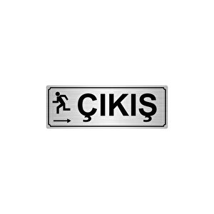 Çikiş Sağa Yönlendi̇rme Levhasi 10cmx20cm Gümüş Renk Metal