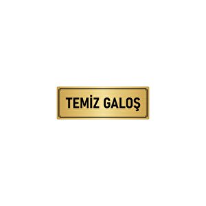 Metal Yönlendirme Levhası, Departman Kapı İsimliği Temiz Galoş 10x20 Cm Altın Renk