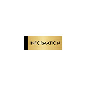 Metal Yönlendirme Levhası, Departman Kapı Isimliği Information 7x20 Cm Altın Renk