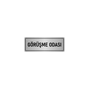 Metal Yönlendirme Levhası, Departman Kapı İsimliği Görüşme Odası 7x20 Cm Gümüş Renk