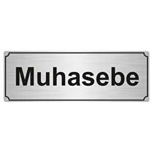 Muhasebe Yönlendi̇rme Levhasi 10cmx20cm Gümüş Renk Metal