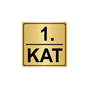 1.kat 20cmx20cm Metal Yönlendi̇rme Levhasi Altin Renk Metal