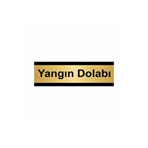 Yangın Dolabı 7x20cm Altın Renk Metal Yönlendirme Levhası