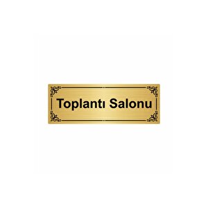 Toplantı Salonu 7x20cm Altın Renk Metal Yönlendirme Levhası