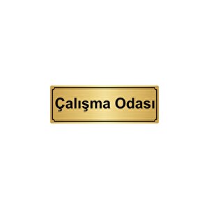 Çalişma Odasi Yönlendi̇rme Levhasi 10cmx20cm Altin Renk Metal