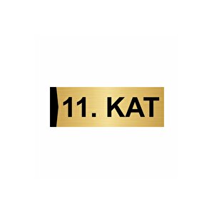 11.kat  10x20cm Altın Renk Metal Yönlendirme Levhası