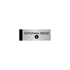 Metal Yönlendirme Levhası, Departman Kapı Isimliği Soyunma Odası(5) 7x20 Cm Gümüş Renk