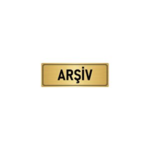 Metal Yönlendirme Levhası, Departman Kapı İsimliği Arşiv 10x20 Cm Altın Renk